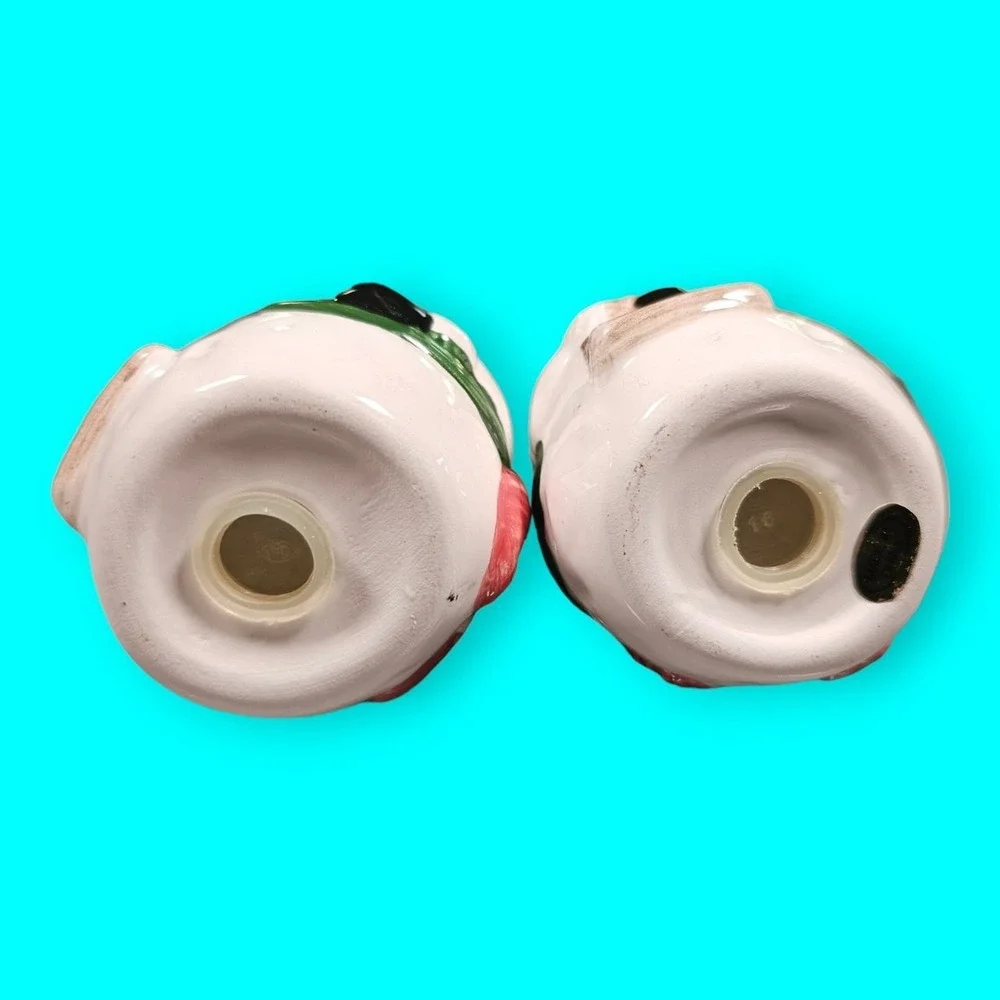 Vintage Salt & Pepper Shakers Snowmen Let it Snow Signs Ceramic‎